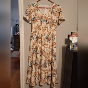 Neeno Floral Print V-Neck Midi Dress From Amazon Size XL